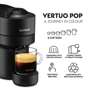 Nespresso By Delonghi Vertuo Pop Coffee Machine Black
